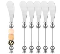 Giwnhvx 6 Pezzi Coltelli Spargitore Formaggio Fai da te Coltelli Spargitore Burro Decorativi Perline Coltelli da Formaggio in Acciaio Coltelli da Burro