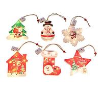 Giwnhvx 6 Pezzi di Luci Natalizie per Decorazioni Natalizie un Led per Finestre Piccole Lanterne di Decorazioni per L'Albero di Natale