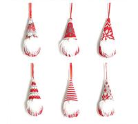 Giwnhvx 6 Pezzi Pendenti con Decorazioni per Albero di Natale Simpatiche Mini Bambole Volto Bambole Decorazioni per La Casa