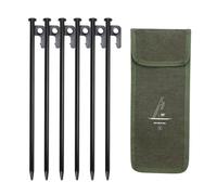 Giwnhvx 6 picchetti da 30 cm per esterni, chiodi a terra con borsa portaoggetti, chiodi antivento, accessori da campeggio, fissaggio per tende, colore nero