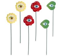 Giwnhvx 6 pz Picchetti in resina per piante, novità, rosa, girasole, foglie, picchetti da giardino, piante floreali divertenti, ornamenti