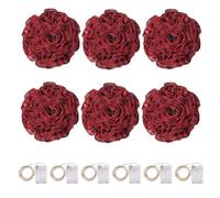 Giwnhvx 6 rotoli di ghirlanda di albero di Natale a LED con luci a LED per decorazioni natalizie, colore: nero e rosso