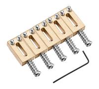 Giwnhvx 6 Set Cavalletto Cavalletto per Chitarra Elettrica Ottone Ponte Ponte Codice Corda Tirare Corda Codice Corda Sella (Argento)