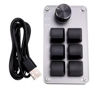 Giwnhvx 6 Tasti 1 Manopola Copia Incolla Mini Pulsante Wired RGB Mini Tastiera Meccanica per Giocatori/Designers/Video Editor