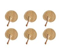 Giwnhvx 6 ventagli intrecciati a mano in paglia intrecciata a mano, stile antico, estivo, naturale, ecologico, intrecciato a mano, ventaglio rotondo