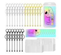 Giwnhvx 63 Pezzi con Perline, Set Richiudibile, Kit di Forniture per La Creazione di per Gioielli Artigianali con Ciondoli DIY