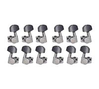 Giwnhvx 6L6R Corde per chitarra chiuse Tuning Pegs Tuner macchina intestazioni pulsanti Tuning Keys per chitarra acustica o elettrica, confezione da 12