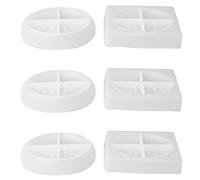 Giwnhvx 6PZ Silicone Portasapone Stampo Nel Resina Ovale/Quadrato Scarico Scatola di Sapone Stampo per Nel Resina Epossidica Home Organizer