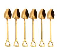 Giwnhvx 6X Acciaio Piccolo Cucchiaio Design Pala Placcato Cucchiaio da Caffe' Cucchiaio di Gelato Zuppa di Cucchiaio Delicato Mescolando Cucchiaio
