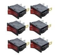 Giwnhvx 6X Interruttore a bilanciere on off luminoso bipolare 28x10mm 250V 15A 3 terminali ROSSO