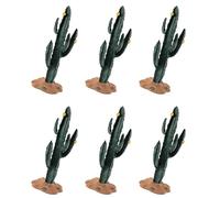 Giwnhvx 6X Simulazione Cactus Pianta Verde Albero Baobab Modello di Cespuglio Fai da te Accessori Scena per Bambini Cognitivi Cactus a Piccoli Fiori Gialli