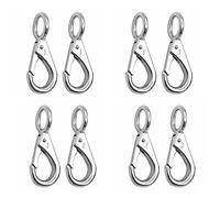 Giwnhvx 8 moschettoni in acciaio inox 316 rigidi caricati fissi con occhiello a molla, accessori per barche