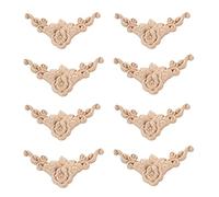 Giwnhvx 8 pezzi 8 x 8 cm Intagliato Angolo Onlay Applique Porta Rosa Non Verniciato Stile Europeo
