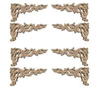 Giwnhvx 8 Pezzi Legno Intagliato Angolo Onlay Applique Non Dipinto Telaio Dipendenza per la Decorazione di Mobili per la Casa B