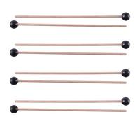 Giwnhvx 8 Pezzi nel Gomma Morbida Testa Bastoni Manico nel Legno Campana Bacchette per Glockenspiel Xilofono Campana Strumenti Musicali Parti Nero