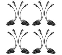 Giwnhvx 8 Pezzi Supporto Musicale Luce Clip a LED Libro Luci Doppio Braccio Lampade da Lettura per Libri a Letto Clip Regolabile a 360 Gradi
