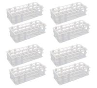 Giwnhvx 8 pezzi, supporto per tubo di prova in plastica, 24 fori, supporto per tubo di prova di laboratorio per tubi di prova da 25 mm, smontabile,