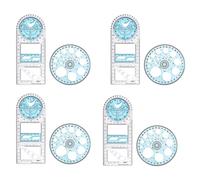 Giwnhvx 8 pz multifunzionale geometrica righello cerchio di plastica disegno strumento di disegno modelli di disegno chiaro strumenti di progettazione grafica