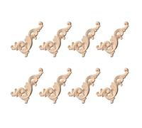 Giwnhvx 8 x Decalcomanie in legno intagliato ad angolo Onlay Applique decorazione da parete 12 x 6 cm non verniciato