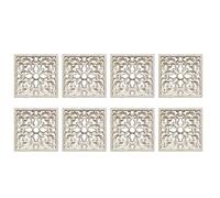 Giwnhvx 8 x Gomma Legno intagliato Floreale Decal Onlay Applique Mobili DIY Decor F: 20 x 20 cm