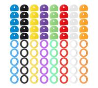 Giwnhvx 80 Pezzi Copertine di Colore Chiave Cappucci Chiave Set di Copertine Di Etichette Set Di Anelli Di Identificazione Chiave Decorazioni Chiave per L'Organizzazione