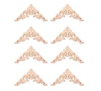 Giwnhvx 8X legno non verniciato rovere intagliato angolo Onlay applique mobili decorazione casa 12,5 x 12,5 cm