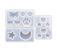 Giwnhvx 9 Pezzi Series Stella Luna Gatto Impronta Amore Cuore Silicone Stampo DIY Resina Strumenti di Produzione