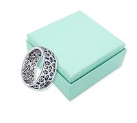 Giwnhvx 925 Sterling Petali d' Lago Blu Anelli per Le Donne Fidanzamento Dimensione 7