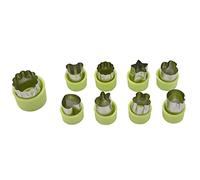 Giwnhvx 9pcs Mini Cookie Cutters Torta Verdura frutta Cutter cottura Set strumenti accessori con orso stelle conigli funghi fragola Cuore cookie cutter forme