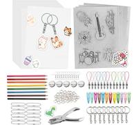 Giwnhvx A5 ShrinkyDink - Kit di per bambini, kit di carta retrattile per bambini, fai da te, con e clip per capelli
