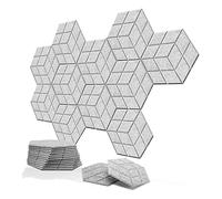 Giwnhvx acustici in schiuma insonorizzata autoadesivi da 12 pezzi 13,8 x 12 x 0,4 pollici, per studi/studi di registrazione/uffici, grigio