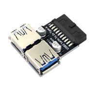Giwnhvx Adattatore a 19 pin a doppio USB 3.0/3.1 19P/20P a doppio connettore di tipo A Convertitore Adattatore USB 3.0 Presa plug-in