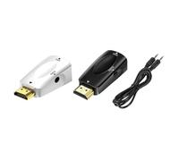 Giwnhvx Adattatore a VGA Convertitore Audio HD 1080p Trasmissione Audio con Convertitore Audio Jack 3,5 mm Nero +