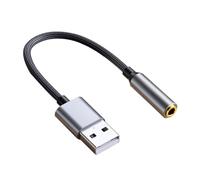 Giwnhvx Adattatore audio da USB a jack da 3,5 mm, adattatore USB a jack audio, cuffie USB A a 3,5 mm, scheda audio stereo esterna B