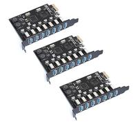 Giwnhvx Adattatore PCI Express USB 3.0 PCI E 7 Porte Scheda Adattatore di Estensione USB 3 Convertitore di Controller USB3 PCIe PCI-E X1 (Via)