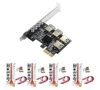 Giwnhvx Adattatore per Scheda PCI-E Express da 1X Un 16X Riser 010X da 4 Pezzi Scheda Moltiplicatore di Porte PCIe da 1 Un 4 Slot PCIe per BTC Bitcoin ETH