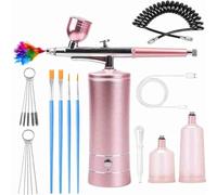 Giwnhvx Aerografo per Unghie Kit Aerografo Senza Fili Compressore 2Levels 36 Psi Pressione Ricaricabile Air Brush Macchina per Nail Art