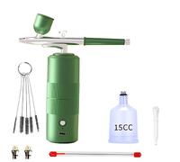 Giwnhvx Aerografo portatile ricaricabile senza fili con compressore a doppia azione strumenti per la bellezza del viso e nail art tatuaggio (verde)