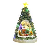Giwnhvx Albero di Natale Luce Casa Musica Decorazione Adulto Bambini Treno Rotante Scena invernale Casa Ufficio Vacanza Decorazione B