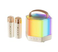 Giwnhvx Altoparlante portatile per karaoke, Bluetooth, con e luci abbaglianti, per adulti e bambini, facile da usare,