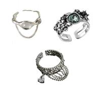 Giwnhvx Anello aperto irregolare multi-linea anello donna anello