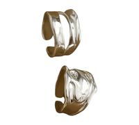 Giwnhvx Anello aperto larghezza irregolare geometrico anello punk donna regalo placcato argento