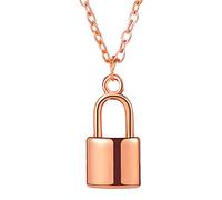 Giwnhvx Antico Chunky Catena a Maglia Spessa La Collana Adatto per Le Donne Coppia Ciondoli sul Collo Regali Fantasia, Oro Rosa
