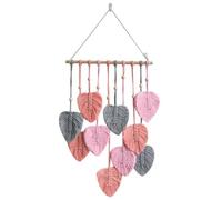 Giwnhvx Arazzo di foglie colorate tessute a mano perline di legno squisite da appendere alla parete vintage per la cameretta dei bambini, la cameretta dei bambini, decorazioni da parete di foglie, 90