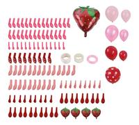 Giwnhvx Arco a palloncino a forma di fragola, decorazione per la festa di compleanno, kit di decorazioni a fragola (128 pezzi)