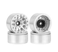 Giwnhvx Argentato Bordato 4 PZ 1.55 Pollice Ruota Metallo Modello Parti Auto per Axial SCX10 Ghost TRX4 TRX6 D90 1/10 RC Crawler Car