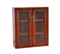 Giwnhvx Armadio portaoggetti da comodino in legno, armadio da parete, vetrina in legno vintage, doppia porta, terzo piano