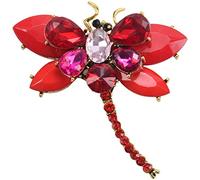 Giwnhvx Arrivo Resina Colorata Grande Libellula Spille per le Donne Moda Elegante Strass Insetto Spilla Spilla Spilla Regalo Rosso