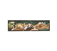 Giwnhvx Arte Murale Montagna in Legno Porterà Decorazione Artistica Pignone, Decorazione Scena di Luna e Tramonto D