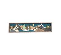 Giwnhvx Arte Murale Montagna in Legno Porterà Decorazione Artistica Pignone, Decorazione Scena di Luna e Tramonto A